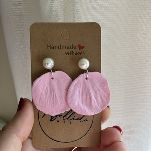 Virágszirom alakú polymer clay, süthető gyurma fülbevaló, Ékszer, Fülbevaló, Lógó fülbevaló, Ékszerkészítés, MESKA