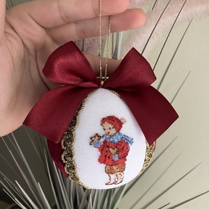 Keresztszemes hímzett karácsonyi dísz , Karácsony, Karácsonyi lakásdekoráció, Karácsonyfadíszek, Hímzés, MESKA