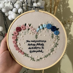 Szülőköszöntő esküvői ajándék, modern hímzett fali kép, Esküvő, Emlék & Ajándék, Szülőköszöntő ajándék, Hímzés, MESKA