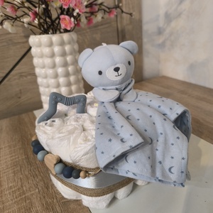 Kék pelenkatorta kisfiúnak � praktikus és egyedi babaajándék, Baba - mama, Pelenkázó, babafürdető kellékek, Pelenkatorta, Fotó, grafika, rajz, illusztráció, MESKA