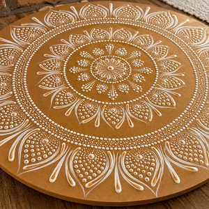 Arany Fény Mandala- 50 cm  - művészet - festmény - akril - Meska.hu
