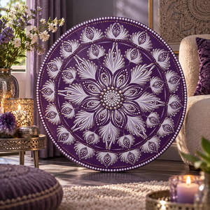 Lila Harmónia Mandala-50 cm , Művészet, Festmény, Akril, , MESKA