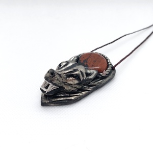 Farkas amulett ásvánnyal  - ékszer - nyaklánc - medálos nyaklánc - Meska.hu