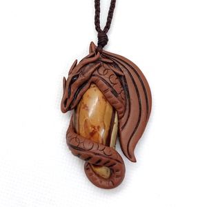 Sárkány amulett mookait jáspis ásvánnyal - Meska.hu