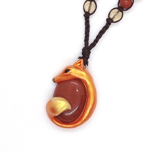 Róka amulett vörösjáspissal  - ékszer - nyaklánc - medálos nyaklánc - Meska.hu
