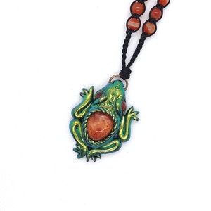 Béka amulett tűzacháttal - Meska.hu