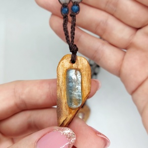 Palosanto amulett kianittal, Ékszer, Nyaklánc, Medálos nyaklánc, Ékszerkészítés, MESKA