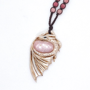 Sárkány amulett rózsaopállal - ékszer - nyaklánc - medálos nyaklánc - Meska.hu