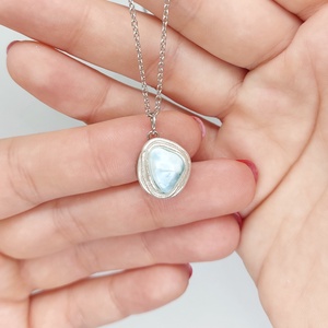 Larimar ásvány nyaklánc  - ékszer - nyaklánc - medálos nyaklánc - Meska.hu