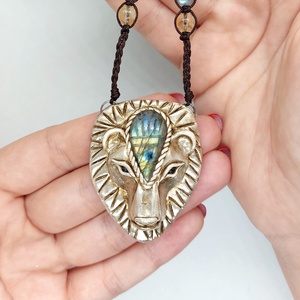 Oroszlán labradorittal - ékszer - nyaklánc - medálos nyaklánc - Meska.hu