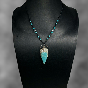 Szeléné amazonit-herkimer gyémánt medál  - ékszer - nyaklánc - medálos nyaklánc - Meska.hu