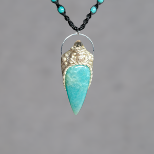 Szeléné amazonit-herkimer gyémánt medál , Ékszer, Nyaklánc, Medálos nyaklánc, Ékszerkészítés, MESKA