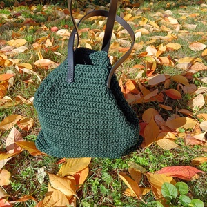 Trio Verde Long � kézzel horgolt, 3-féleképpen hordható táska - táska & tok - variálható táska - Meska.hu