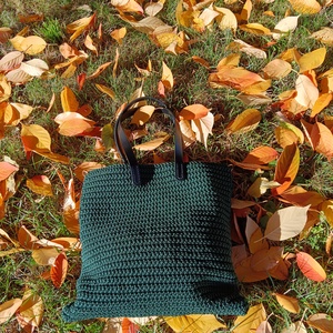 Trio Verde Long � kézzel horgolt, 3-féleképpen hordható táska - táska & tok - variálható táska - Meska.hu