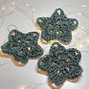 Horgolt csillag karácsonyfa dísz - Meska.hu