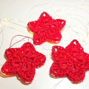 Horgolt csillag karácsonyfa dísz - Meska.hu