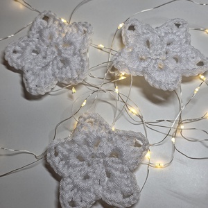 Horgolt csillag karácsonyfa dísz - karácsony - karácsonyi lakásdekoráció - karácsonyfadíszek - Meska.hu