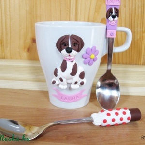Kutyás bögre szett,túró rudi kiskanál- Roseee részére -  - Meska.hu