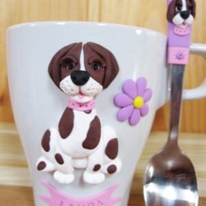 Kutyás bögre szett,túró rudi kiskanál- Roseee részére -  - Meska.hu