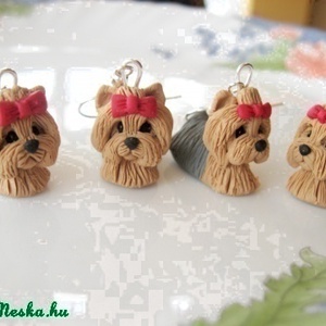 Yorkshire terrier-fülbevaló - ékszer - fülbevaló - lógó fülbevaló - Meska.hu