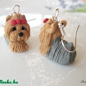Yorkshire terrier-fülbevaló - ékszer - fülbevaló - lógó fülbevaló - Meska.hu