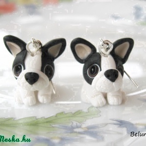 Francia Bulldog  fülbevaló - ékszer - fülbevaló - lógó fülbevaló - Meska.hu