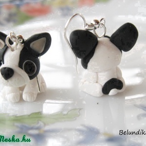 Francia Bulldog  fülbevaló - ékszer - fülbevaló - lógó fülbevaló - Meska.hu