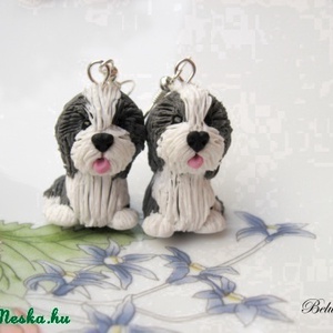 Bearded Collie-fülbevaló - ékszer - fülbevaló - lógó fülbevaló - Meska.hu