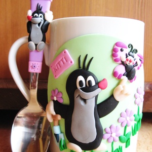 Kisvakond bögre+teáskanál -  - Meska.hu