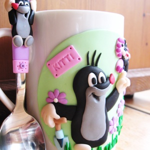 Kisvakond bögre+teáskanál -  - Meska.hu