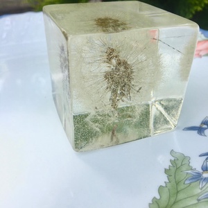 Pitypang papírnehezék-műgyanta kocka - otthon & életmód - dekoráció - Meska.hu