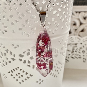 Tűzgyöngyvirág inga-műgyanta medál,II., Ékszer, Nyaklánc, Medál, Ékszerkészítés, MESKA