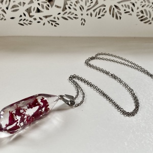 Tűzgyöngyvirág inga-műgyanta medál,II. - ékszer - nyaklánc - medál - Meska.hu