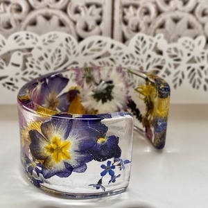 Színes virágok I-műgyanta karperec - ékszer - karkötő - karperec - Meska.hu