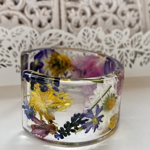 Színes virágok I-műgyanta karperec - ékszer - karkötő - karperec - Meska.hu