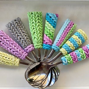 Kötött mintás kiskanál - otthon & életmód - konyhafelszerelés, tálalás - tálalás - kanál & villa - Meska.hu