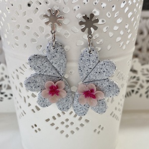 Cseresznye virgos legyező forma fülbevaló  - ékszer - fülbevaló - lógó fülbevaló - Meska.hu