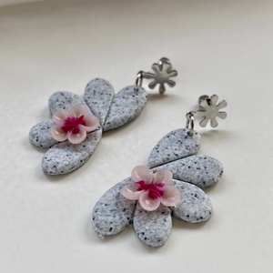 Cseresznye virgos legyező forma fülbevaló  - ékszer - fülbevaló - lógó fülbevaló - Meska.hu