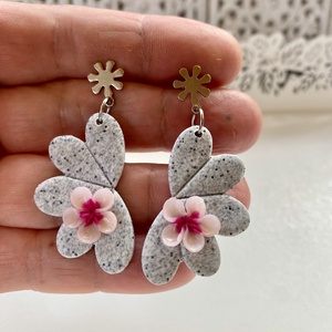 Cseresznye virgos legyező forma fülbevaló  - ékszer - fülbevaló - lógó fülbevaló - Meska.hu