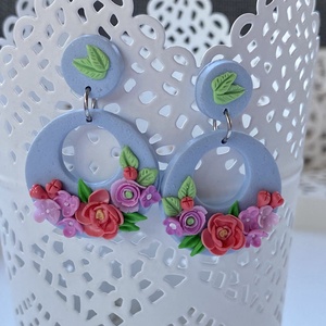 Tavaszi virgok fülbevaló  - ékszer - fülbevaló - lógó fülbevaló - Meska.hu