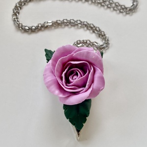 Rózsa fémkeretes medál+nyaklánc - ékszer - nyaklánc - medálos nyaklánc - Meska.hu