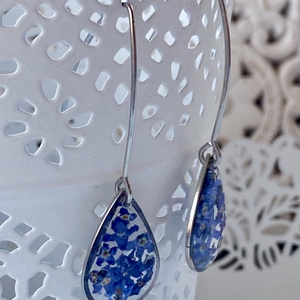 Nefelejcsek -nemesacél csepp fülbevaló - ékszer - fülbevaló - lógó fülbevaló - Meska.hu