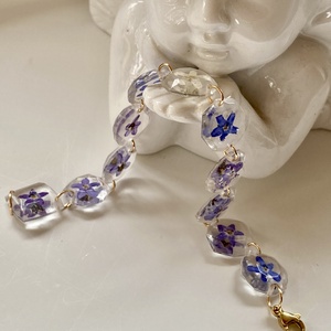 Nefelejcses elegns,epoxi gyanta karkötő - ékszer - karkötő - Meska.hu