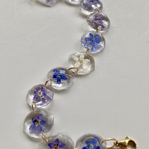 Nefelejcses elegns,epoxi gyanta karkötő - ékszer - karkötő - Meska.hu