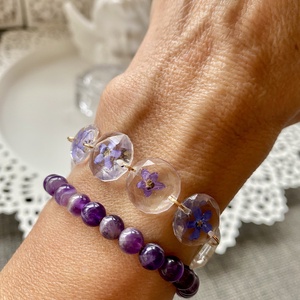 Nefelejcses elegns,epoxi gyanta karkötő - ékszer - karkötő - Meska.hu