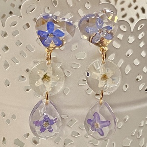 Nefelejcses 3 forma,epoxi gyanta fülbevaló - ékszer - fülbevaló - lógó fülbevaló - Meska.hu