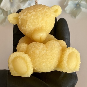 Méhviasz gyertya-Teddy maci - esküvő - dekoráció - gyertya & gyertyatartó - Meska.hu