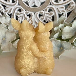 Méhviasz gyertya-Nyuszi család - esküvő - dekoráció - gyertya & gyertyatartó - Meska.hu