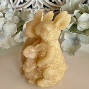 Méhviasz gyertya-Nyuszi család - esküvő - dekoráció - gyertya & gyertyatartó - Meska.hu