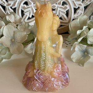 Méhviasz gyertya-Tündér �s Paripa - esküvő - dekoráció - gyertya & gyertyatartó - Meska.hu